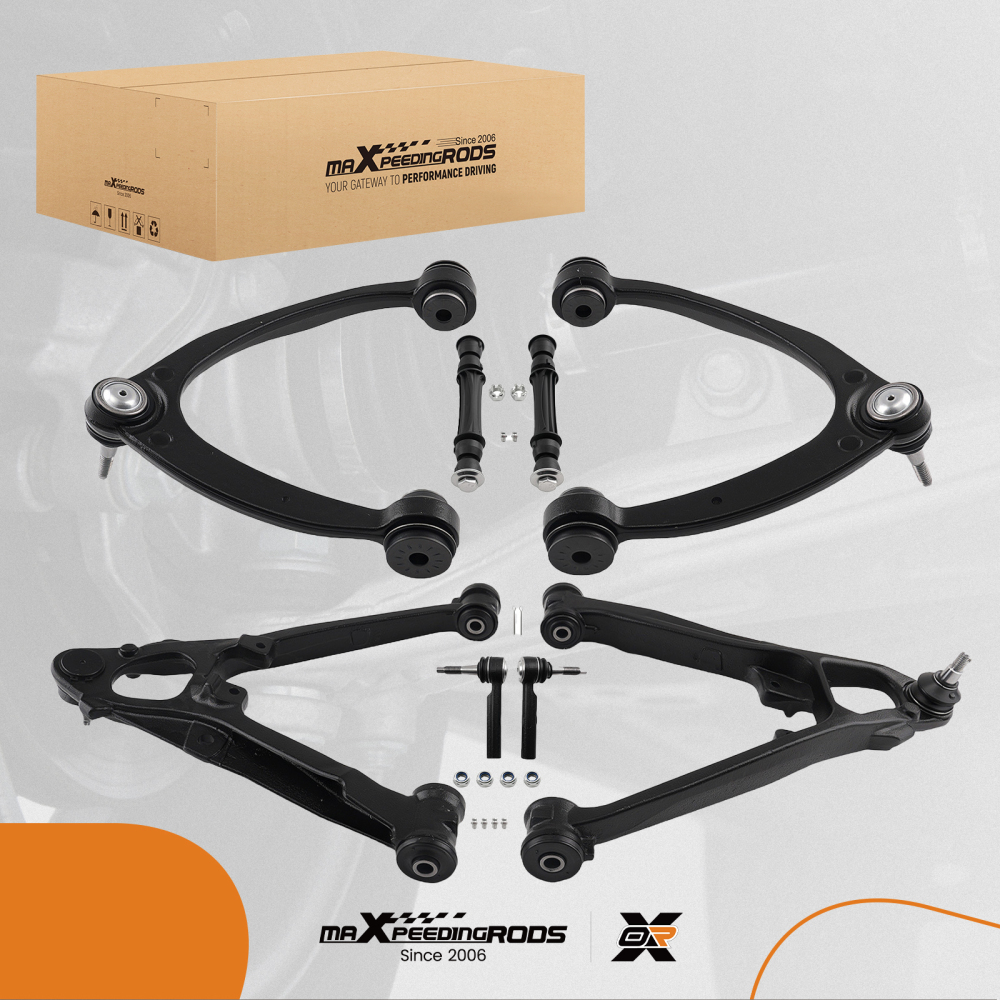 8x Front UpperLower Control Arms compatible for Chevrolet Silverado 2007 2008 2009 - 2013