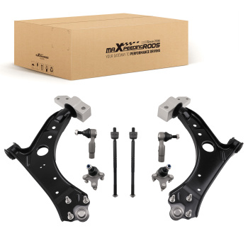 Front Lower Control Arms Inner Outer Tie Rods for Jetta compatible for Golf Eos GTI A3 Quattro