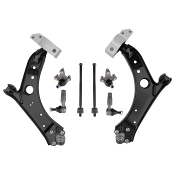 Front Lower Control Arms Inner Outer Tie Rods for Jetta compatible for Golf Eos GTI A3 Quattro