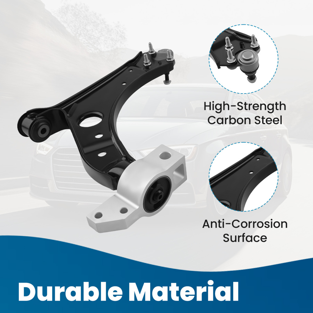 Front Lower Control Arms Inner Outer Tie Rods for Jetta compatible for Golf Eos GTI A3 Quattro