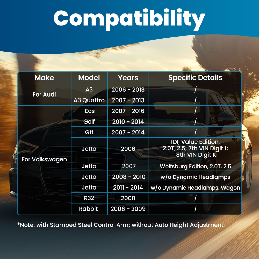 Front Lower Control Arms Inner Outer Tie Rods for Jetta compatible for Golf Eos GTI A3 Quattro