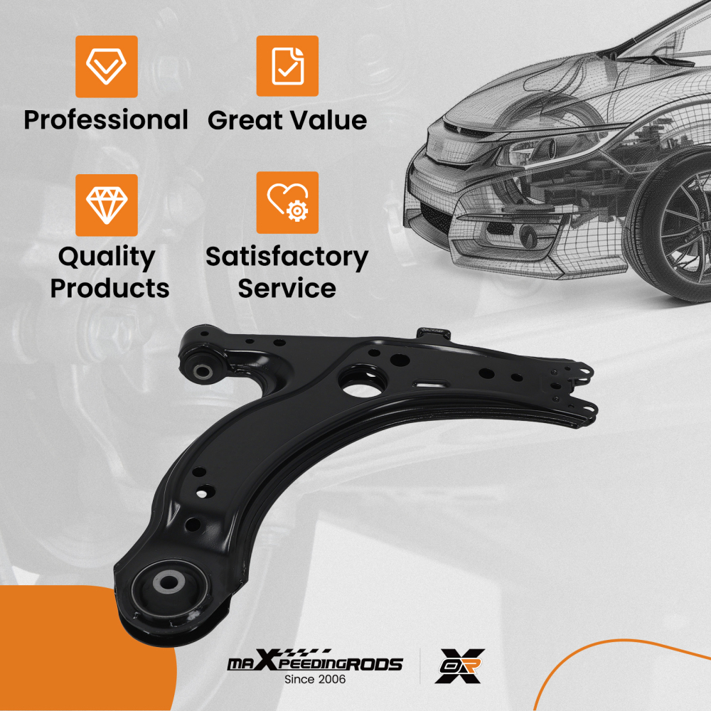 Front Lower Control Arm Suspension compatible for Volkswagen Golf Beetle Jetta City 1998-10