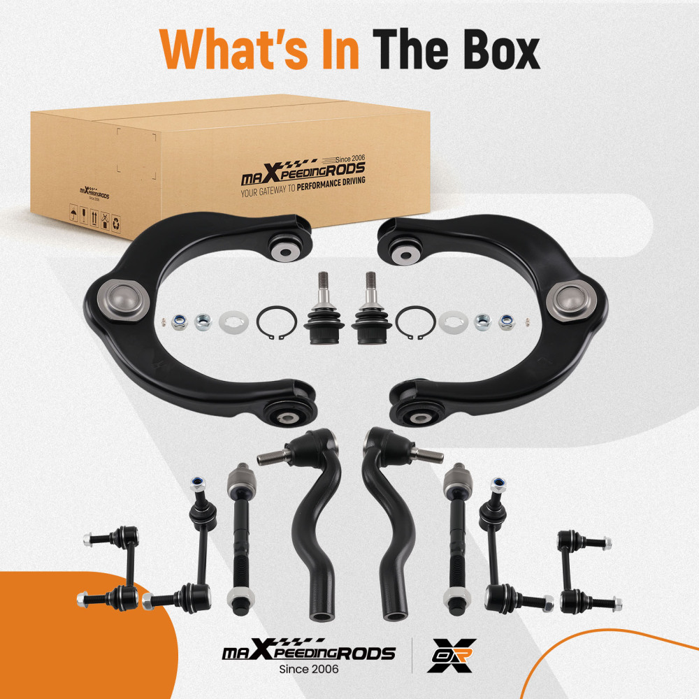 12x Front Upper Control Arm Kit for 2011-2015 compatible for Dodge Durango compatible for Jeep Grand Cherokee