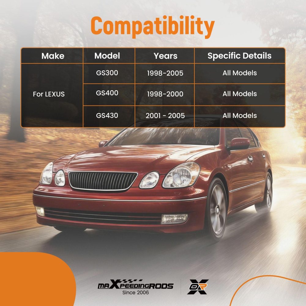 8PC Ball Joint Inner Tie Rod compatible for Lexus GS300 GS400 GS430 1998-2005 103-2880