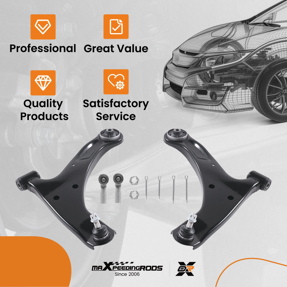 Front Lower Control Arms Ball Joints Tierods for 2006 - 2013 compatible for Suzuki Grand Vitara