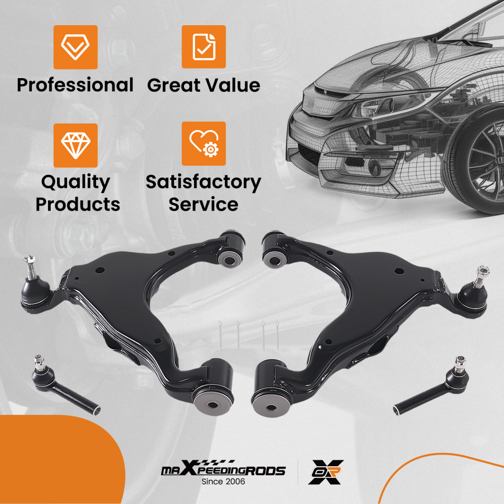 Front Suspension Lower Control Arm Outer Tie Rod End compatible for 4Runner GX470 2003-2009