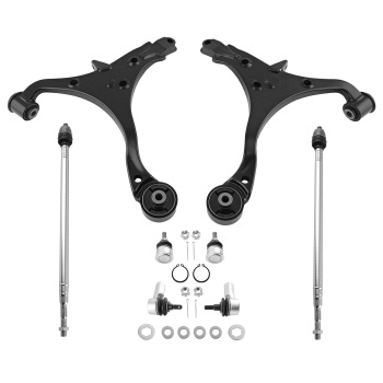 8pcs Front Lower Control Arms with Ball joints Tie Rod Ends Suspension kits Compatible for Honda CR-V 2002-2006