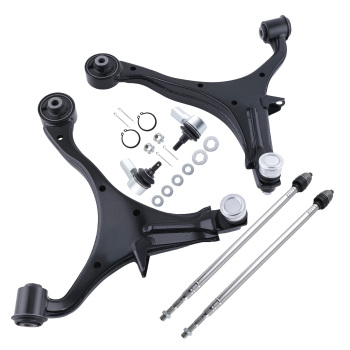 8pcs Front Lower Control Arms with Ball joints Tie Rod Ends Suspension kits Compatible for Honda CR-V 2002-2006