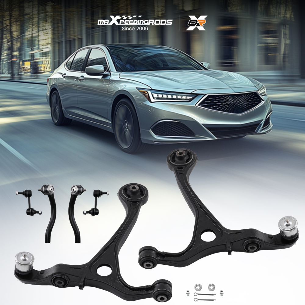 8x Front Lower Control Arms Ball Joint Tie Rods Sway Bar compatible for Acura TSX 2004-2008