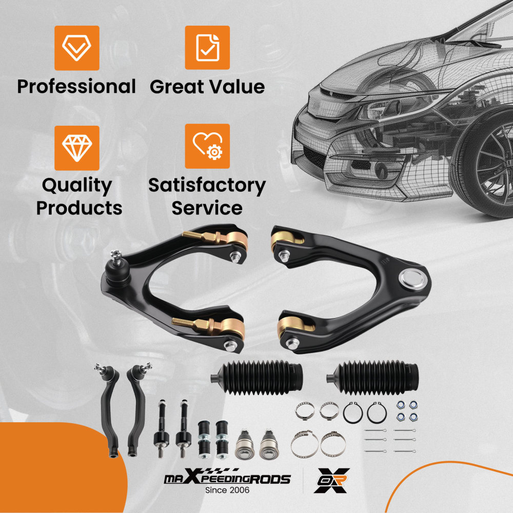 Front Control Arms Ball Joint Sway Bar End Links Kit for 1990-1993 compatible for Honda Accord