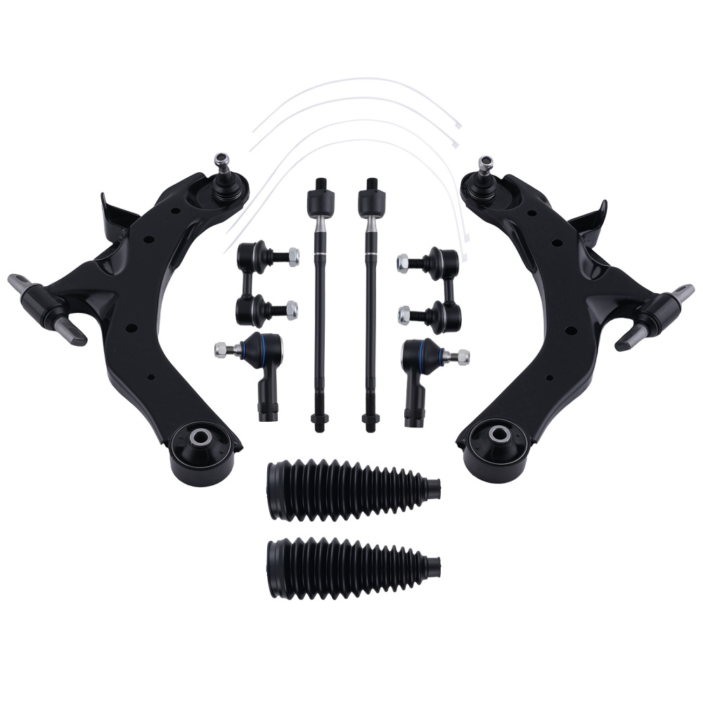 10PC Front Lower Control Arm Sway Bar Kit compatible for HYUNDAI ELANTRA 2001-2006 ES3377