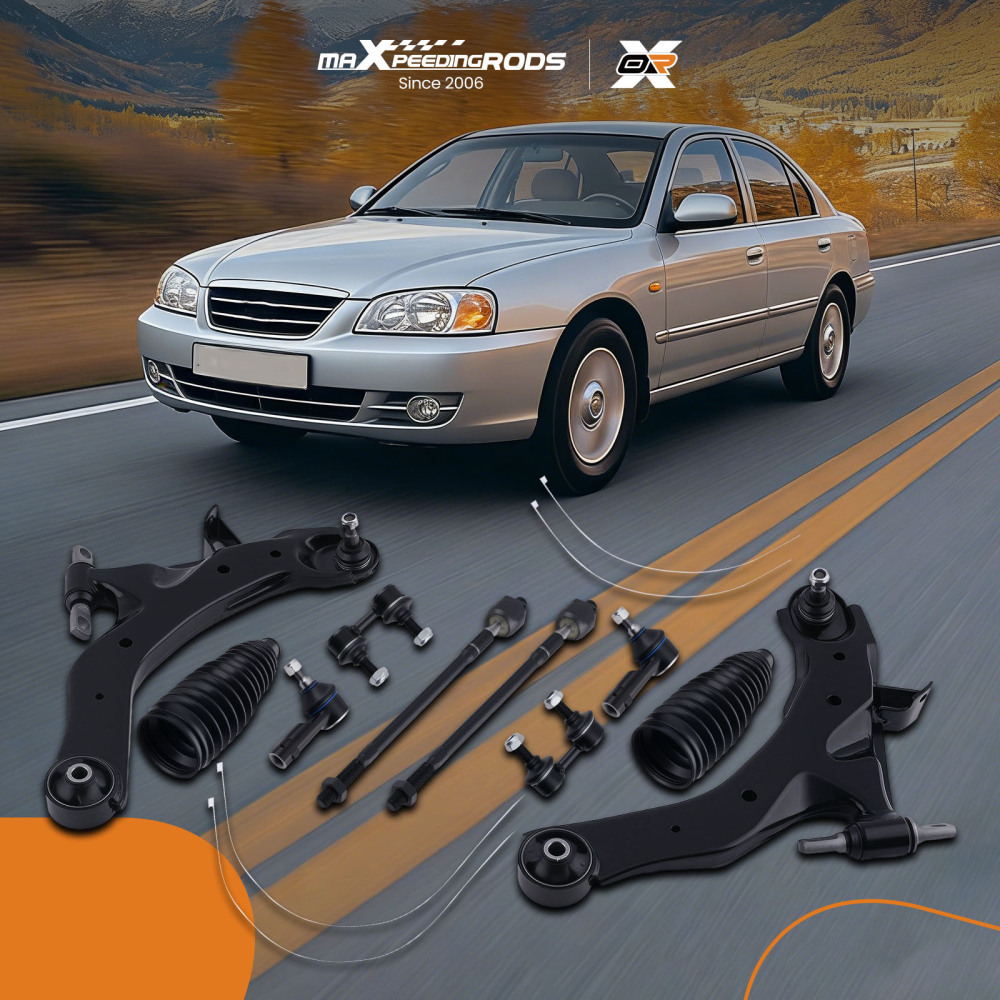 10PC Front Lower Control Arm Sway Bar Kit compatible for HYUNDAI ELANTRA 2001-2006 ES3377