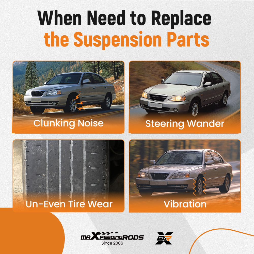 10PC Front Lower Control Arm Sway Bar Kit compatible for HYUNDAI ELANTRA 2001-2006 ES3377