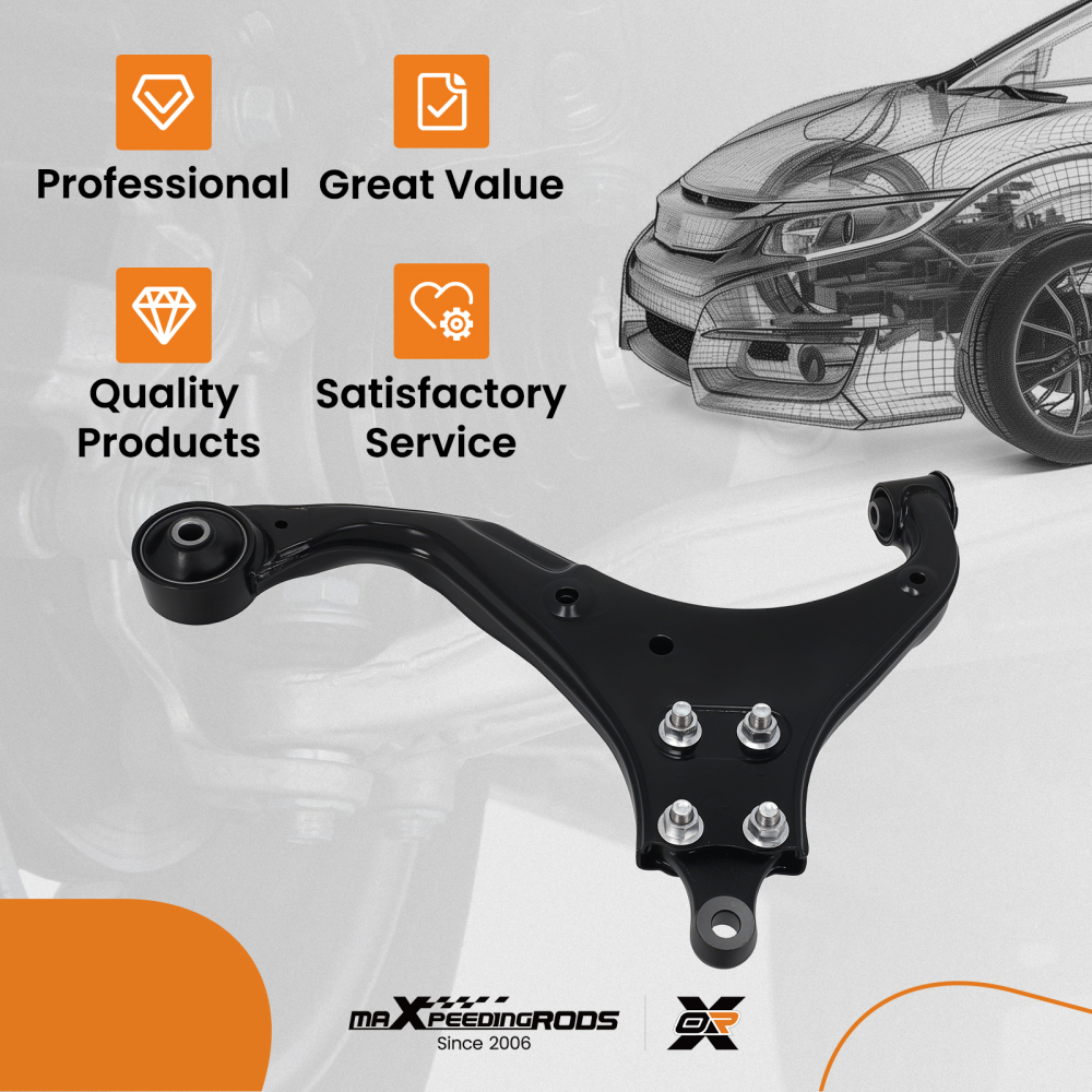 Front Lower Right RH Control Arm for 2005 2006-2010 compatible for Hyundai Tucson compatible for Kia Sportage