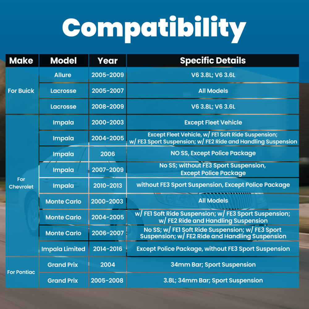 Front Lower Control Arms Tie Rods Sway Bars compatible for Buick Lacrosse Allure 2005-2009