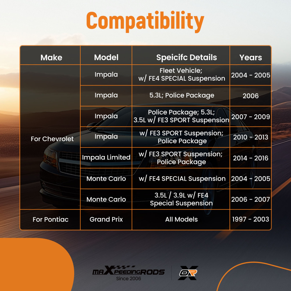 Front Lower Control Arms Kit compatible for Chevrolet Impala 2004-2013 K80538 K80539