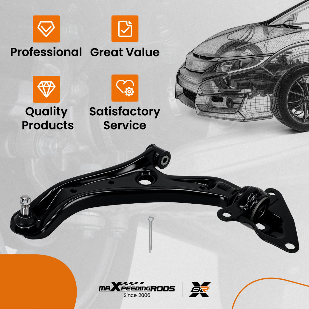 Front Left Lower Control Arm w/Ball Joint compatible for Honda Insight Fit 2009 2010 - 2014