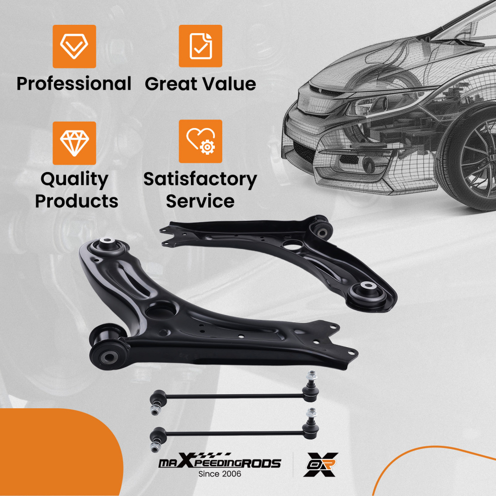 Front Lower Control Arm Assembly compatible for Volkswagen Jetta 2011-2018 K621949 K621950