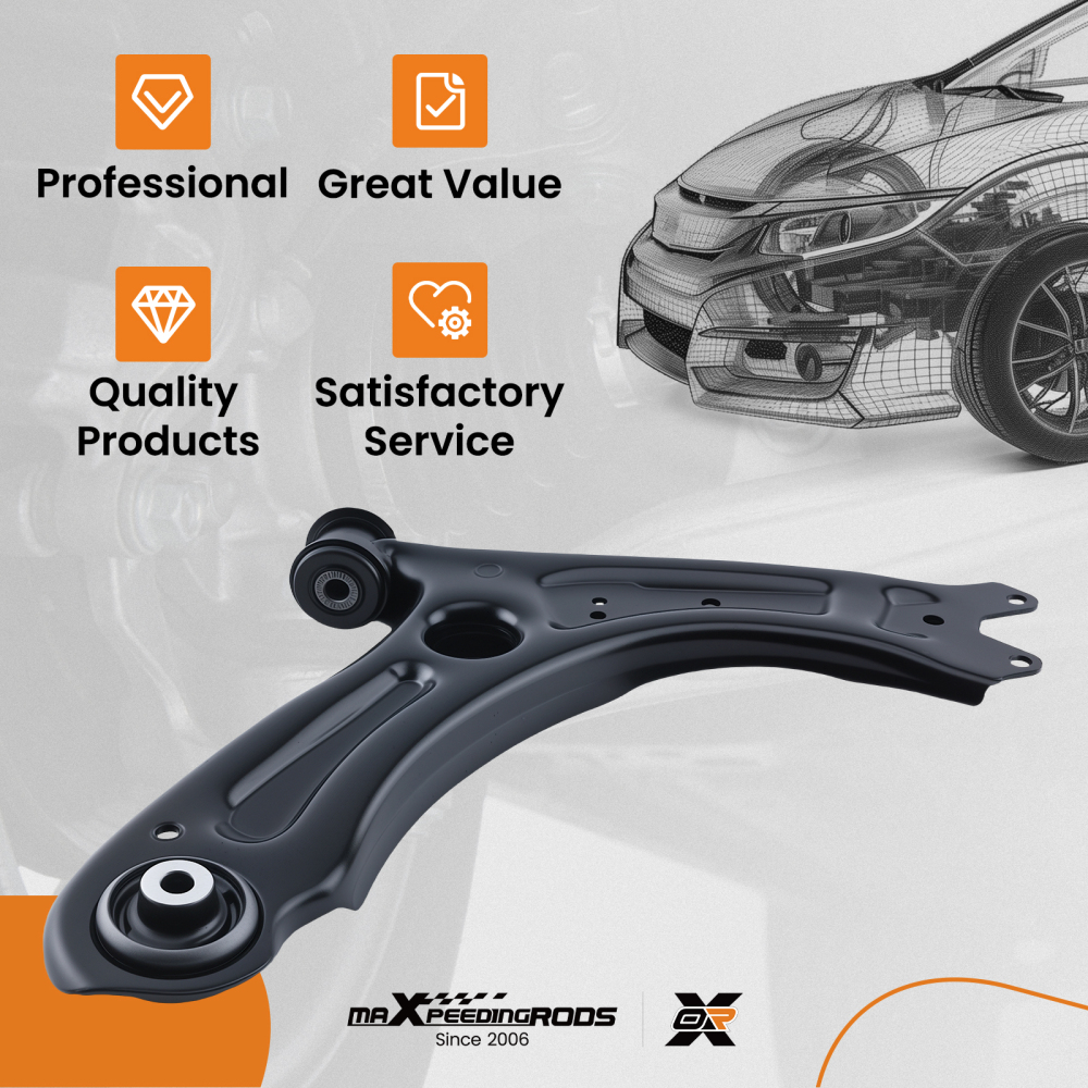 Front Right Lower Control Arm Assembly compatible for VW Jetta 2011-2018 K621950