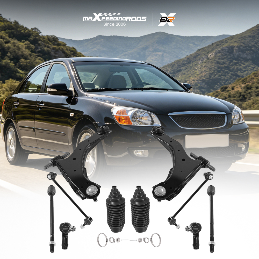 10pc Front Lower Control Arms Sway Bar Links for 2005-2009 compatible for Kia Spectra Spectra5
