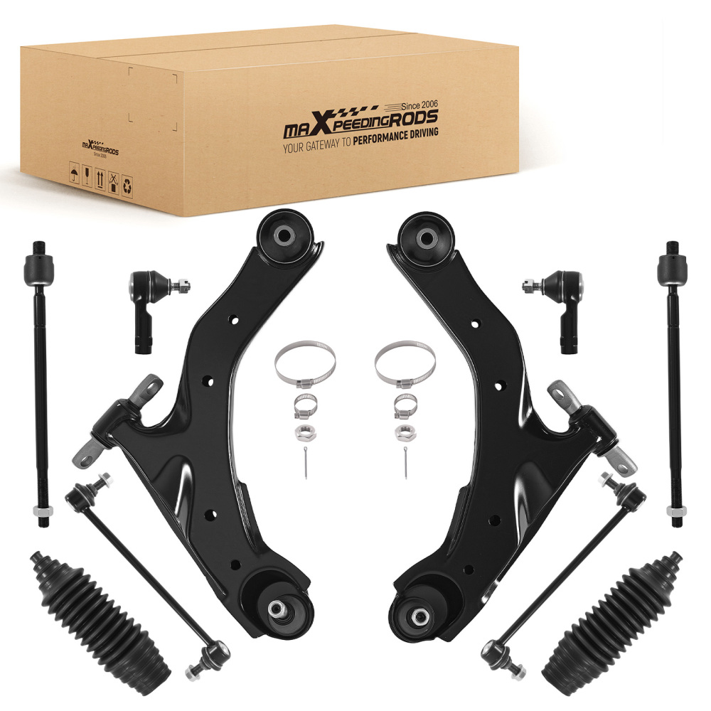 10pc Front Lower Control Arms Sway Bar Links for 2005-2009 compatible for Kia Spectra Spectra5