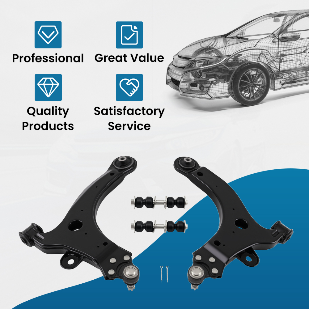 Front Lower Control Arms Sway Bars compatible for Chevy Impala compatible for Lacrosse Century Grand Prix