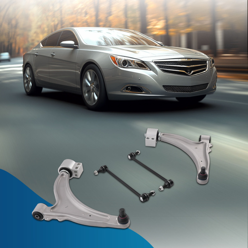 Front Lower Control Arms with Ball Joints Sway Bar Links compatible for Buick Allure 2010