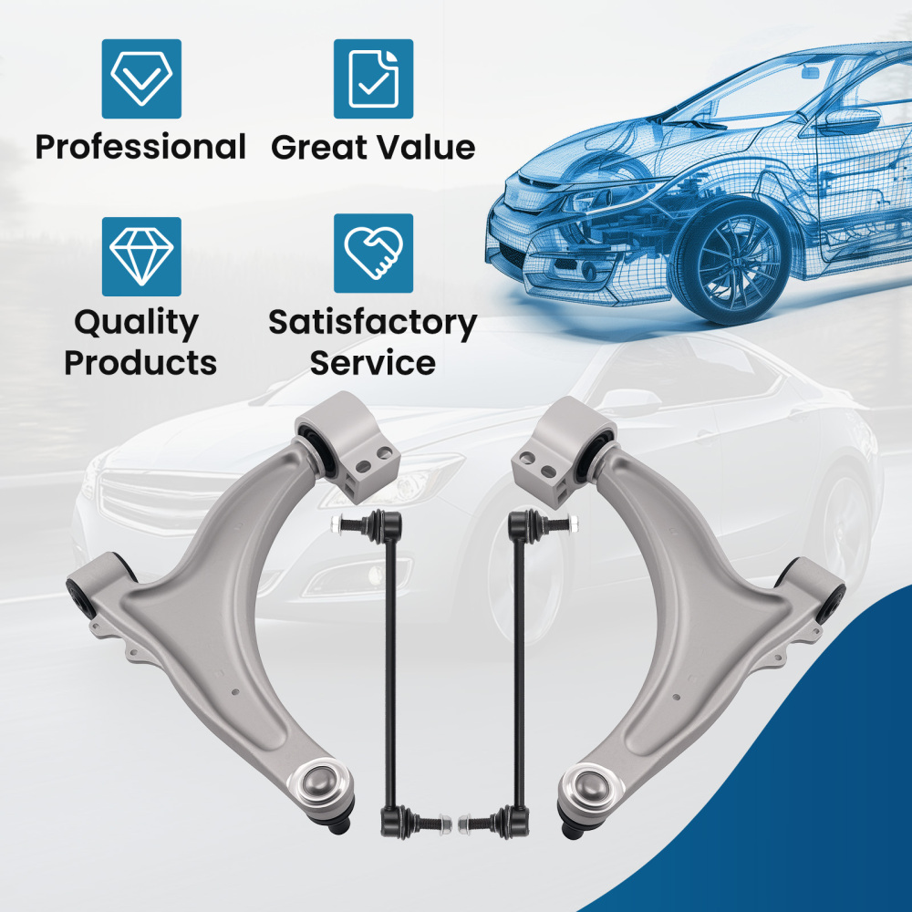 Front Lower Control Arms with Ball Joints Sway Bar Links compatible for Buick Allure 2010