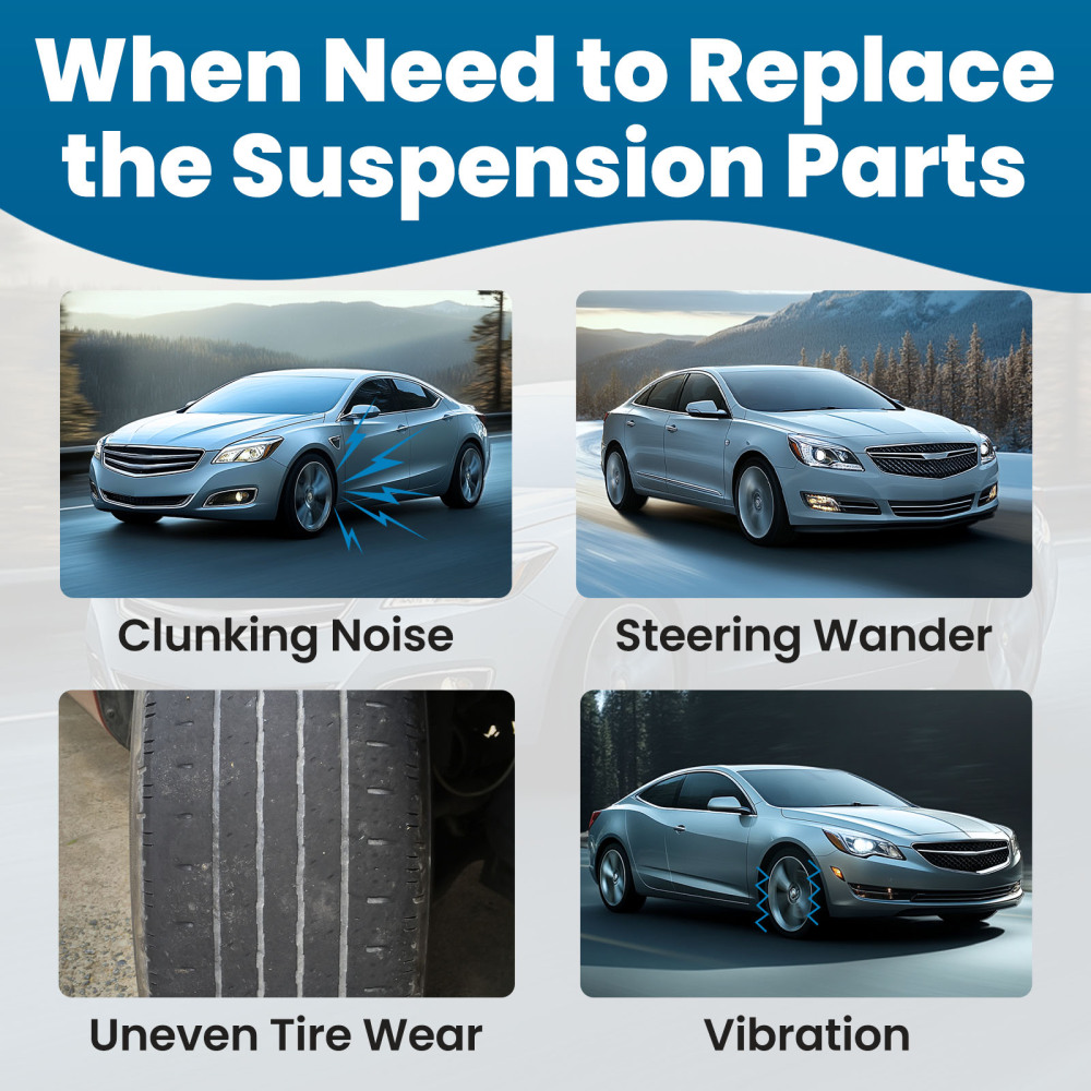 Front Lower Control Arms with Ball Joints Sway Bar Links compatible for Buick Allure 2010