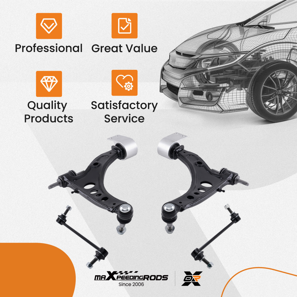 4x Front Lower Control Arms For 2016-2022 compatible for Chevrolet Malibu Buick Regal Sportback