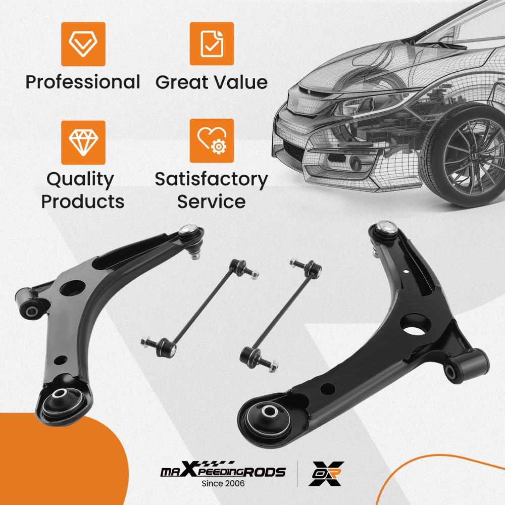 4x Front Lower Control Arm w/Ball Joint compatible for Mitsubishi Outlander Sport 2011-2019