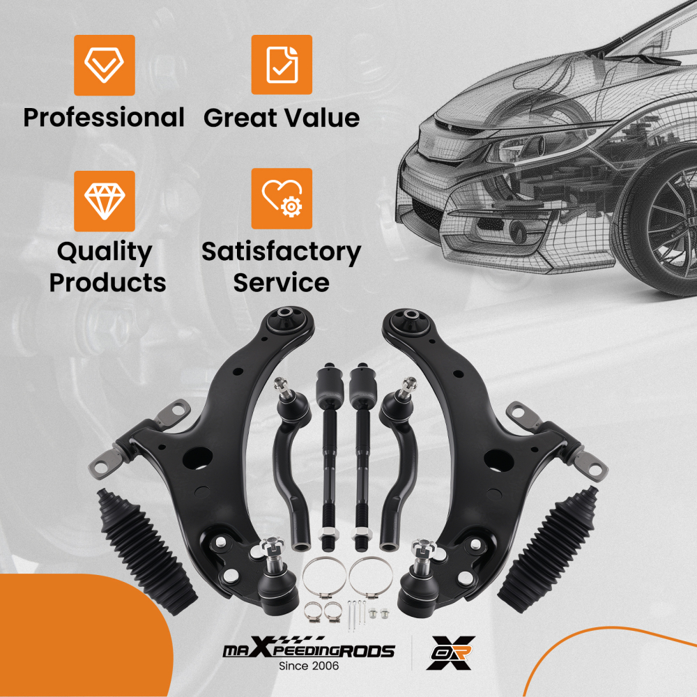 maXpeedingrods 8Pcs Suspension Kit Compatible For Toyota Camry 2007-2011 Japan Built