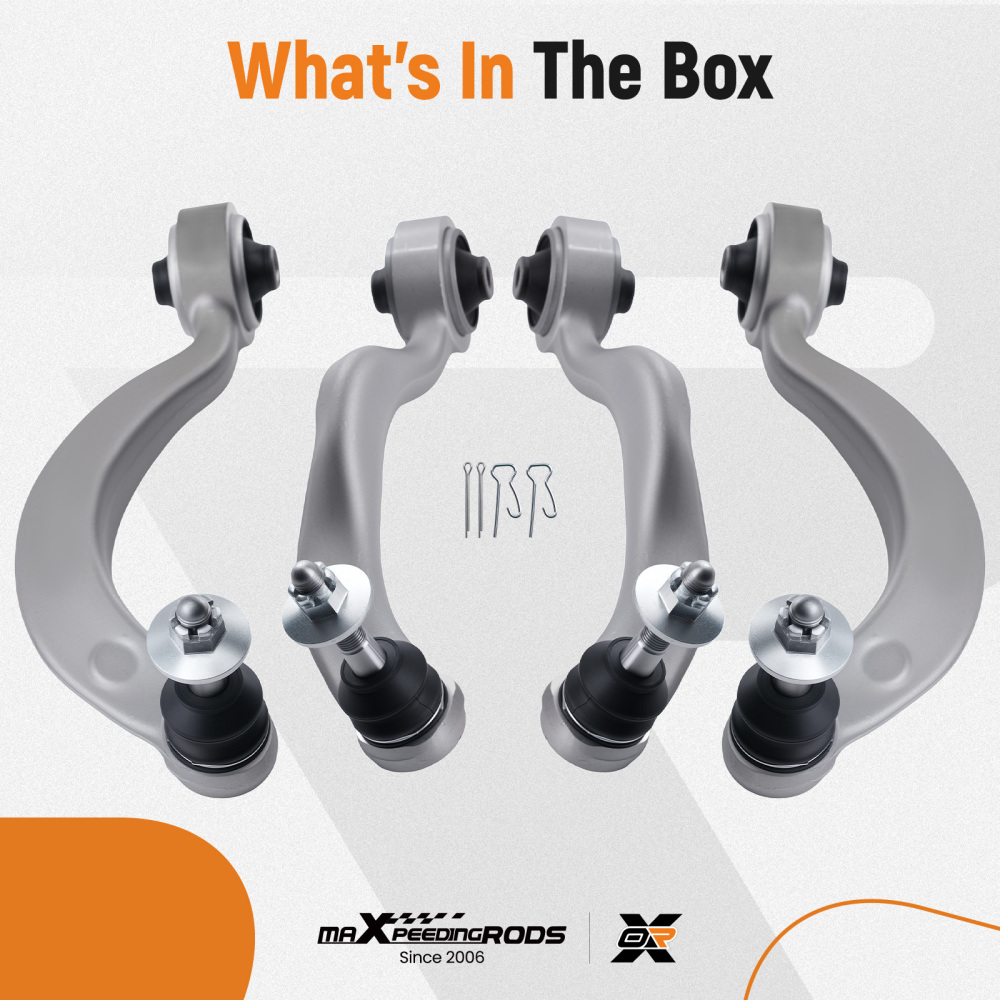 4x Front Upper Forward Rearward Control Arms + Ball Joints compatible for Lexus LS460 07-17