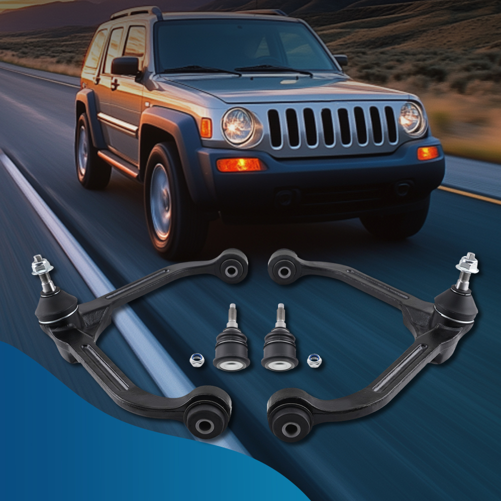 Front Upper Control Arms Lower Ball Joint compatible for Jeep Liberty 2002-2004 K3199 K3198