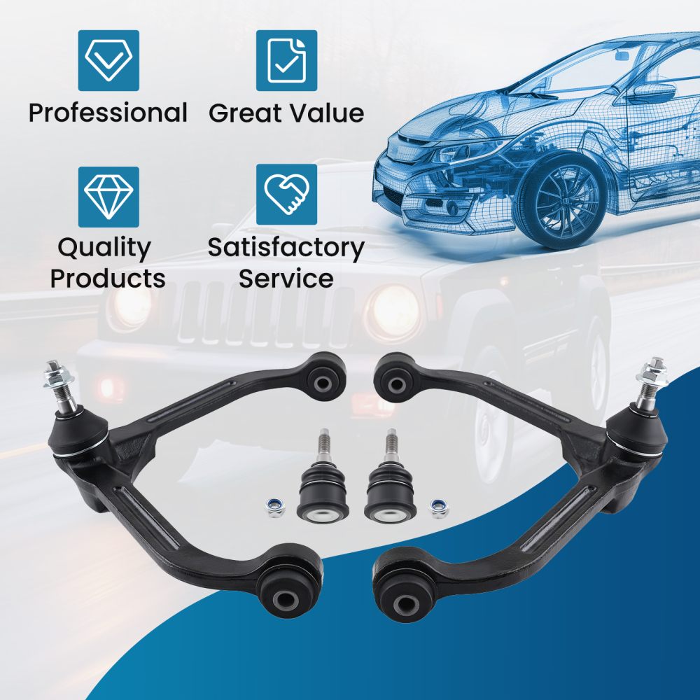 Front Upper Control Arms Lower Ball Joint compatible for Jeep Liberty 2002-2004 K3199 K3198