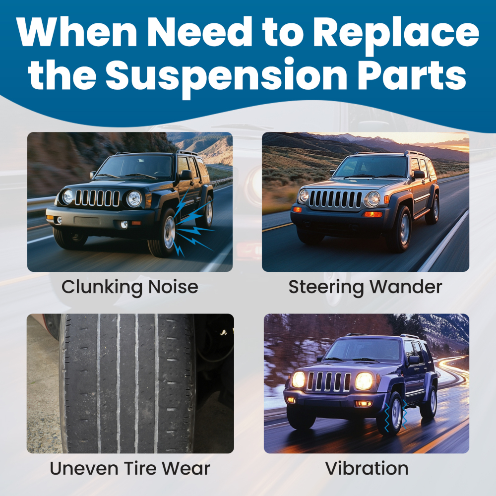 Front Upper Control Arms Lower Ball Joint compatible for Jeep Liberty 2002-2004 K3199 K3198