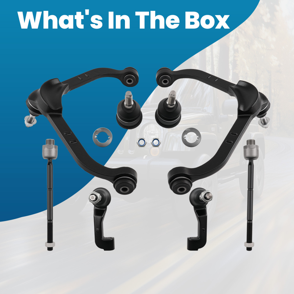 Front Upper Control Arm Ball Joint Inner Outer Tie Rod compatible for Jeep Liberty 02-2004
