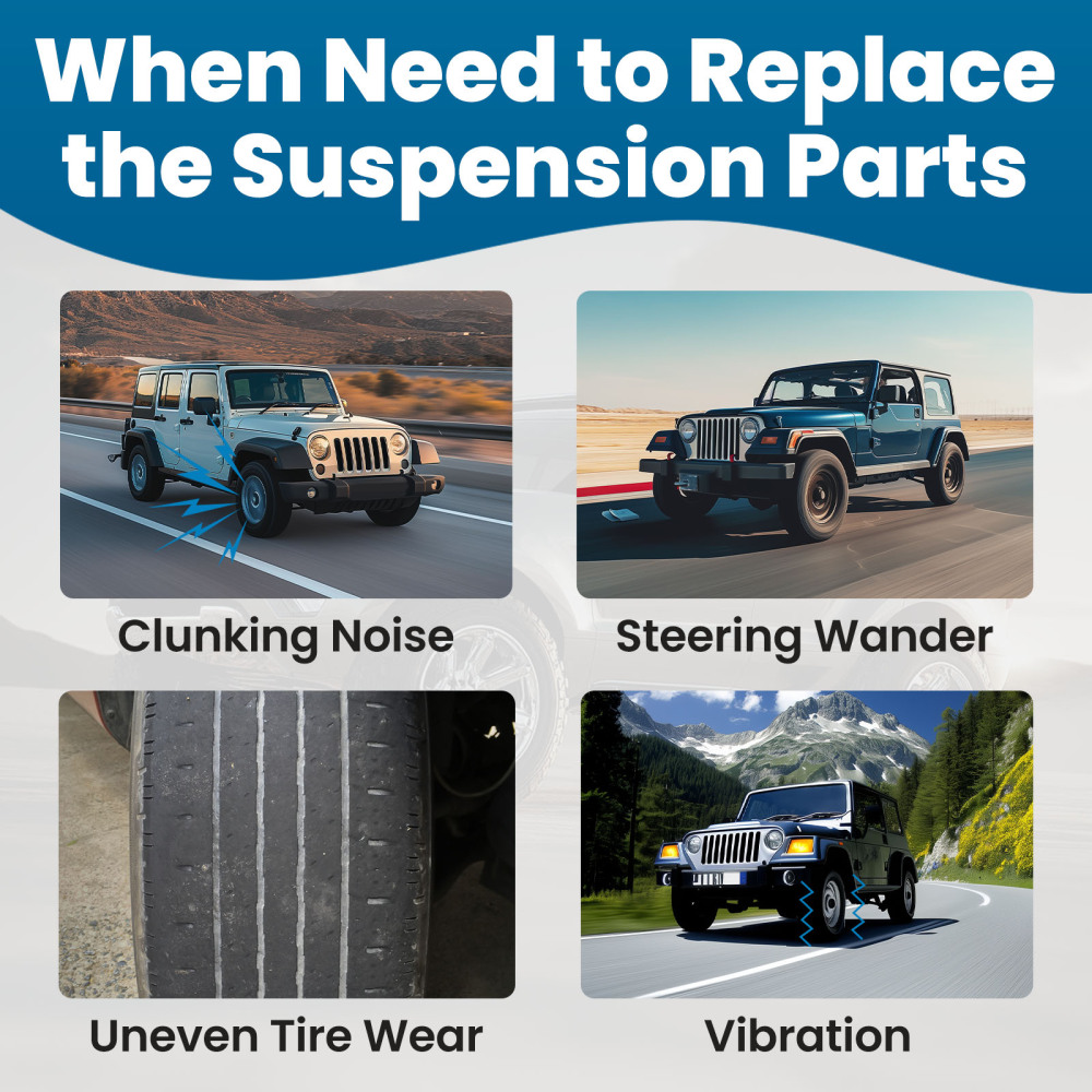 8pc Front Upper Control Arms + Tie Rods + Sway Bars compatible for Jeep Liberty 2005 - 2007