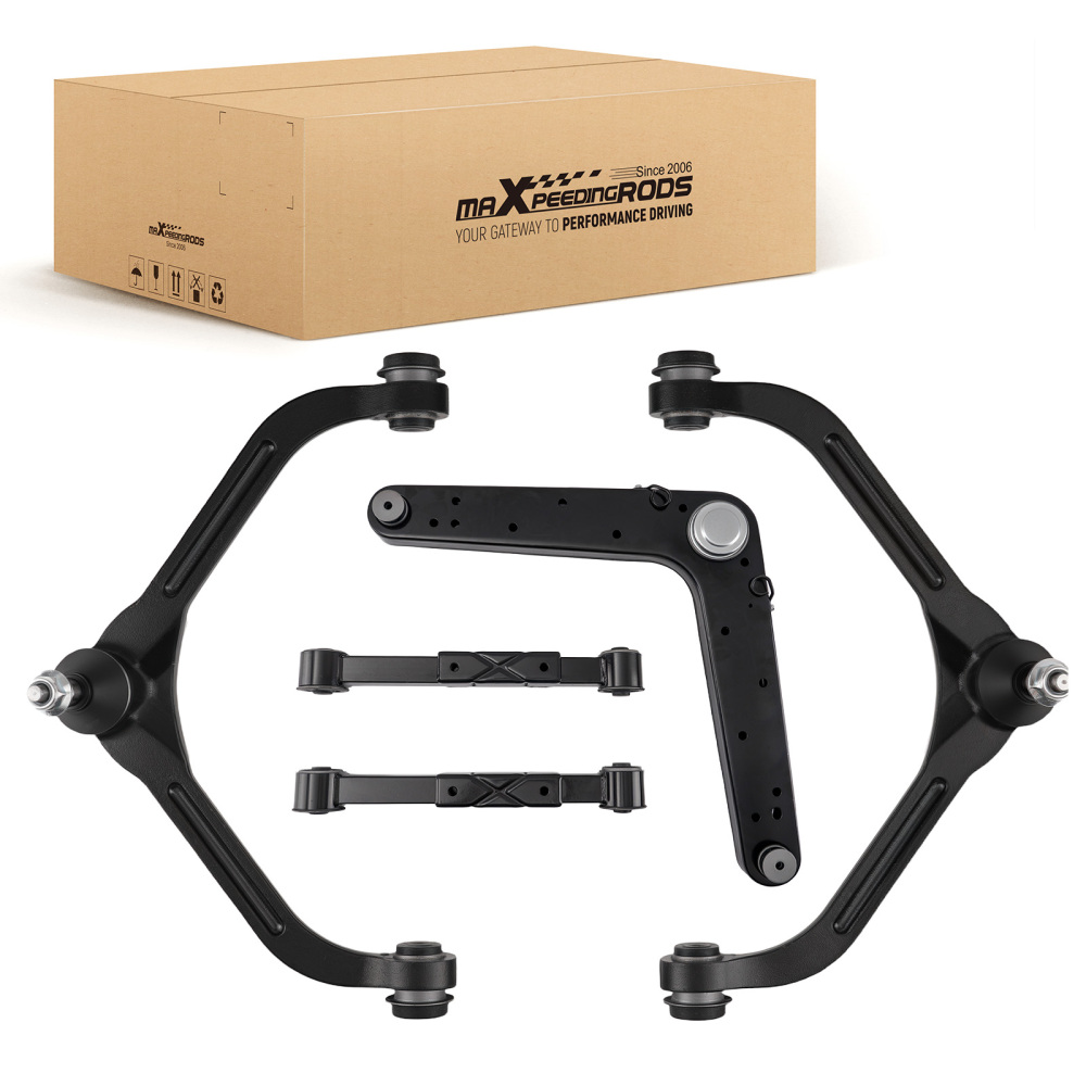 Front Upper + Rear Upper Lower Control Arms Ball Joints compatible for Jeep Liberty 2002-07