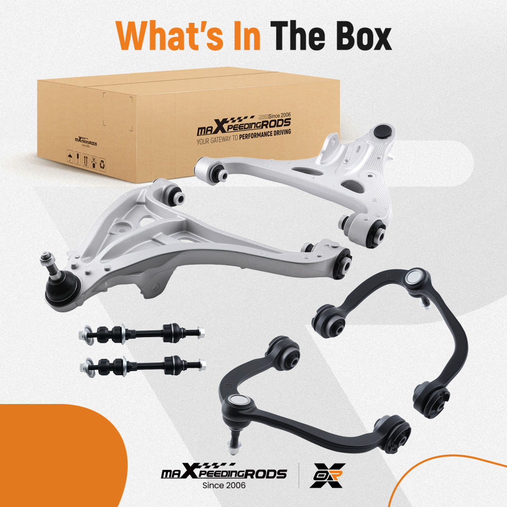 6x Front Upper Lower Control Arms compatible for Ford F-150 Mark LT 2005-2008 4WD K80306