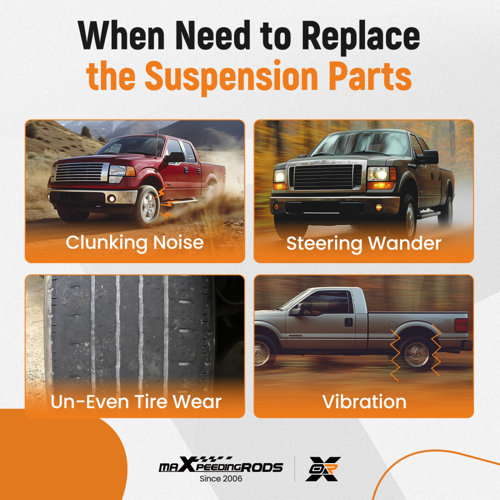 6x Front Upper Lower Control Arms compatible for Ford F-150 Mark LT 2005-2008 4WD K80306