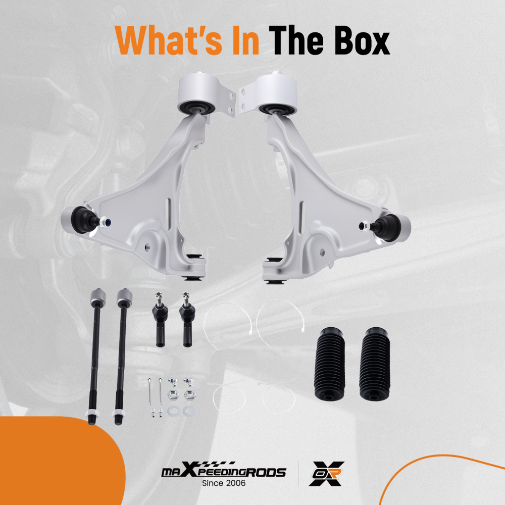 Front Lower Control Arm Kit InnerOuter Tie Rods compatible for Buick Lucerne 2006 - 2011