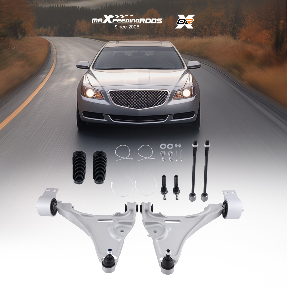 Front Lower Control Arm Kit InnerOuter Tie Rods compatible for Buick Lucerne 2006 - 2011