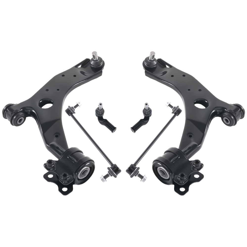 6PCS Front Lower Control Arm Tie rod Sway Bar for 2007-2009 compatible for Mazda 3 Turbocharged