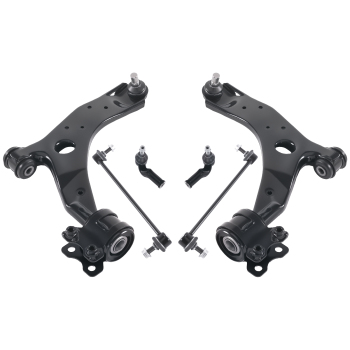 6PCS Front Lower Control Arm Tie rod Sway Bar for 2007-2009 compatible for Mazda 3 Turbocharged
