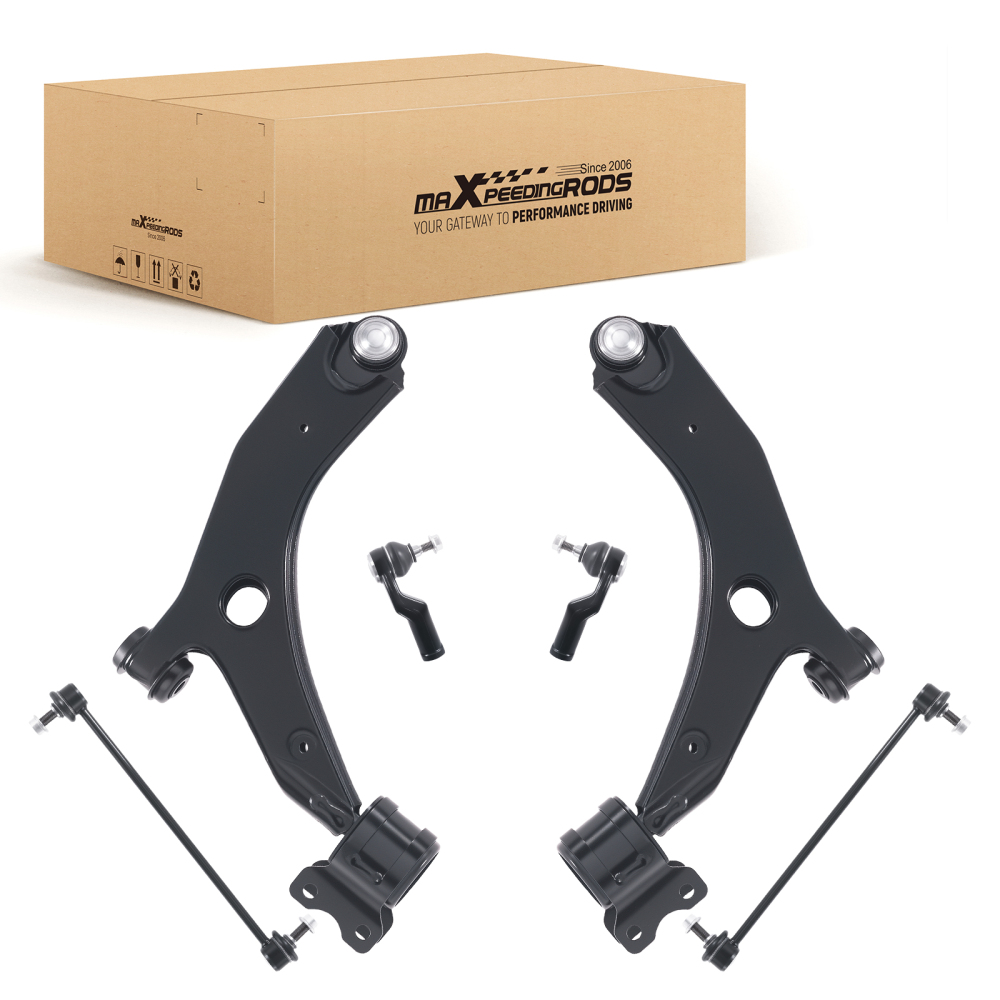 6PCS Front Lower Control Arm Tie rod Sway Bar for 2007-2009 compatible for Mazda 3 Turbocharged