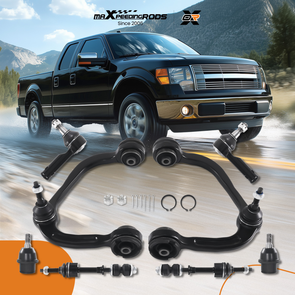 8PC Front Upper Control Arms Ball Joints Sway Bar compatible for Ford F-150 2005-2008 2WD