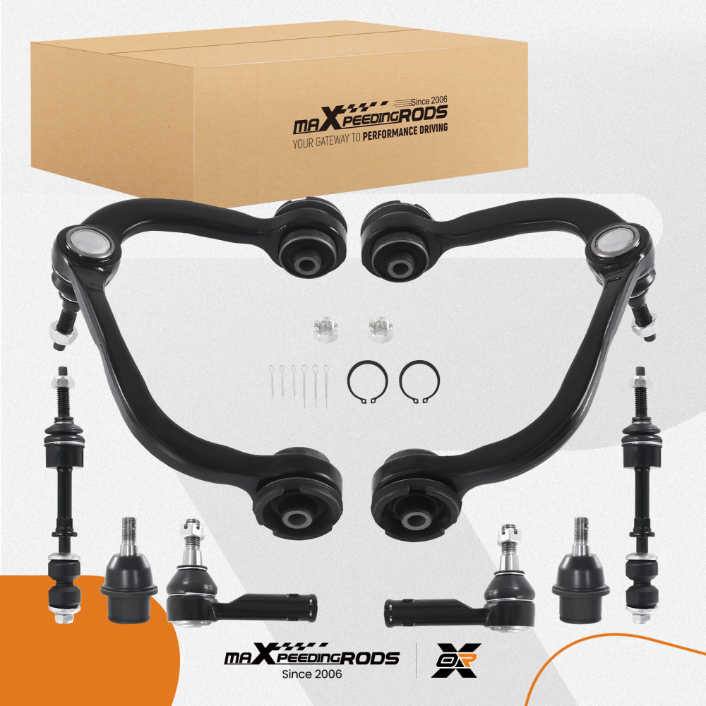 8PC Front Upper Control Arms Ball Joints Sway Bar compatible for Ford F-150 2005-2008 2WD