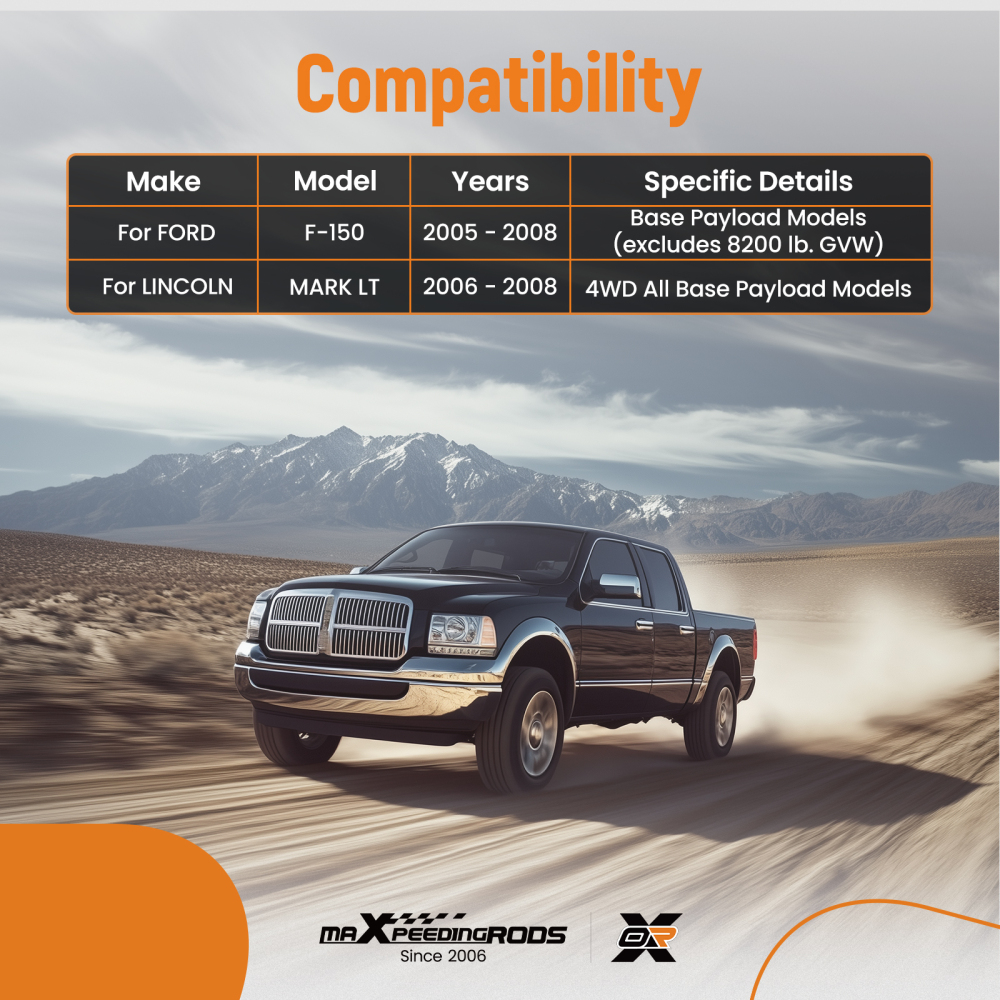 4WD 10x Front Upper Lower Control Arm Kit compatible for Ford F-150 F150 2005-2008 K80306