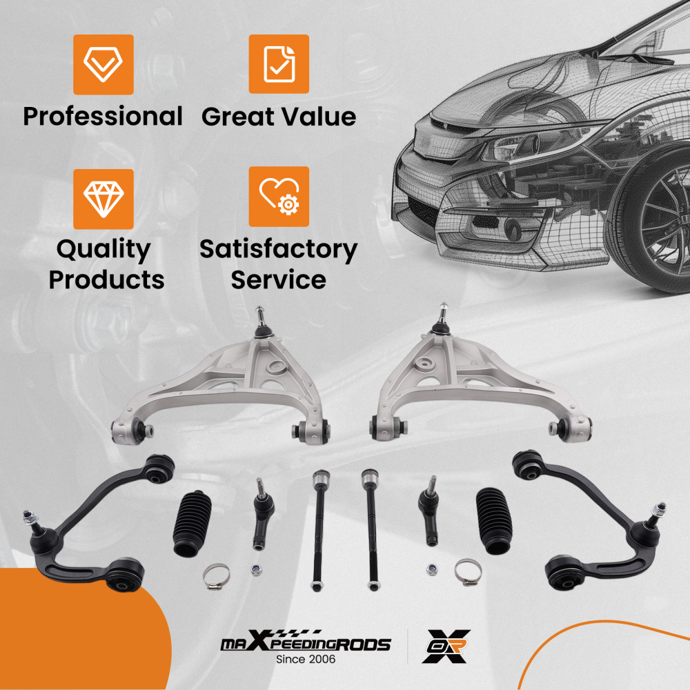 4WD 10x Front Upper Lower Control Arm Kit compatible for Ford F-150 F150 2005-2008 K80306